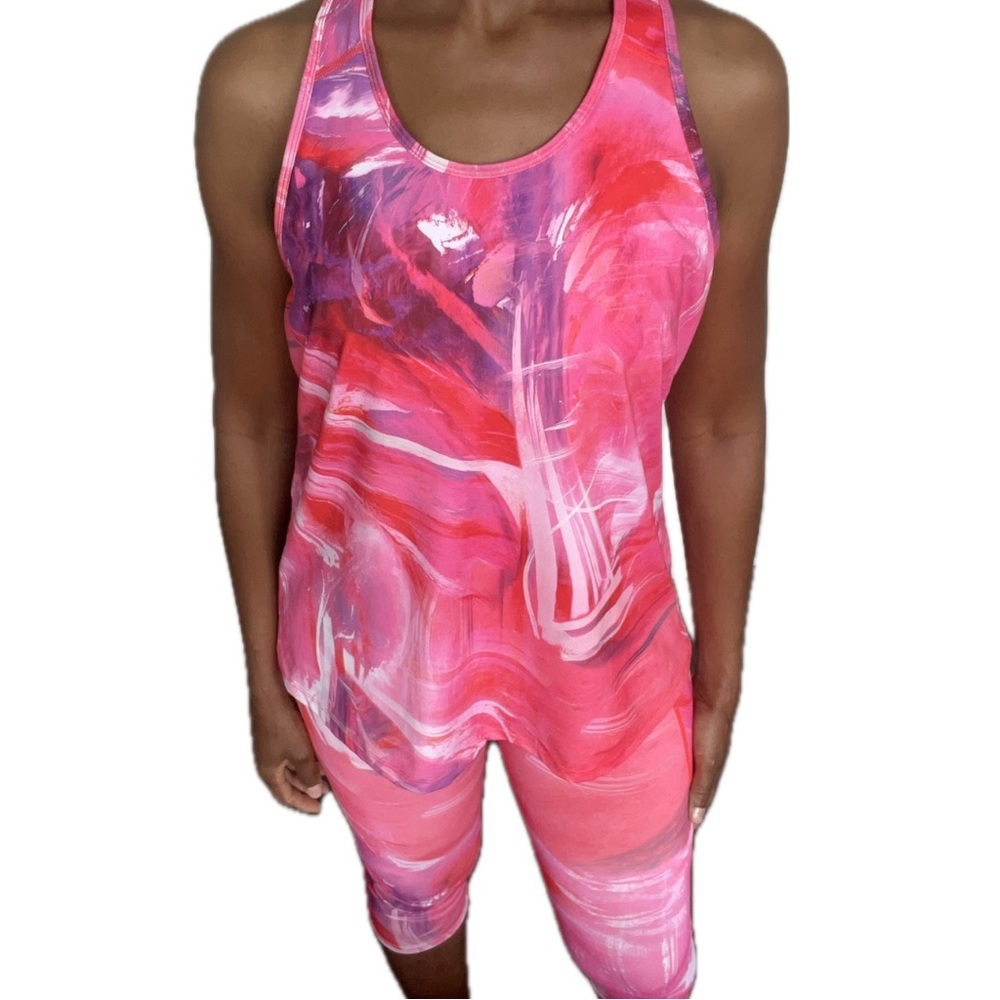 FILA SPORT, Pink multicolored 2 piece workout set, Size: M